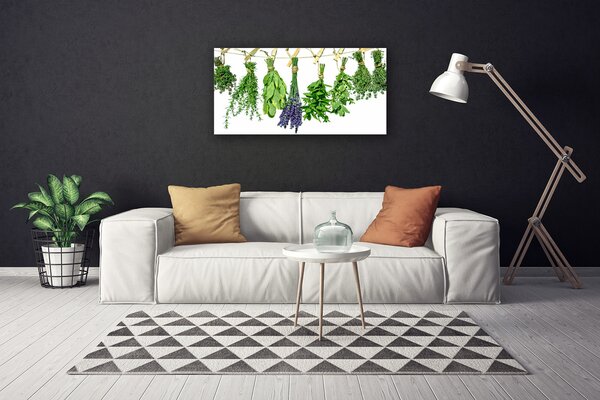 Tablou pe panza canvas Petale Floral Verde Violet