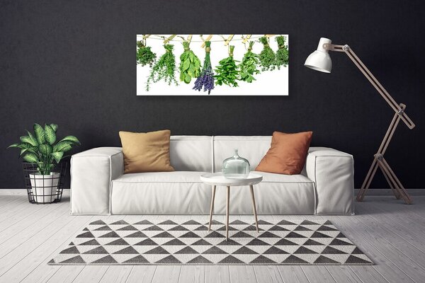 Tablou pe panza canvas Petale Floral Verde Violet