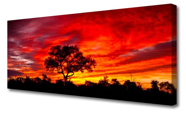 Tablou pe panza canvas Arborele Peisaj negru