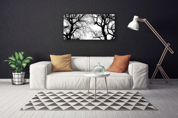 Tablou pe panza canvas Copaci Natura negru