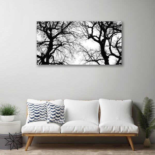 Tablou pe panza canvas Copaci Natura negru