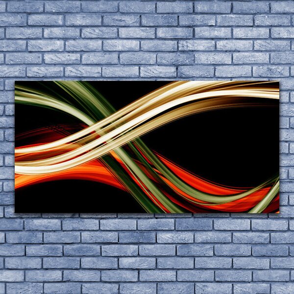 Tablou pe sticla Abstract Art Negru Verde Galben Portocaliu