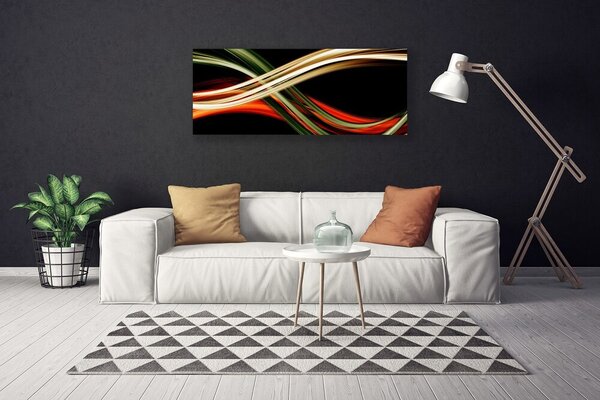 Tablou pe panza canvas Abstract Art Negru Verde Galben Portocaliu