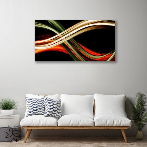 Tablou pe panza canvas Abstract Art Negru Verde Galben Portocaliu
