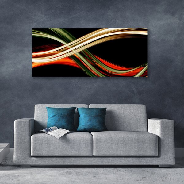 Tablou pe panza canvas Abstract Art Negru Verde Galben Portocaliu