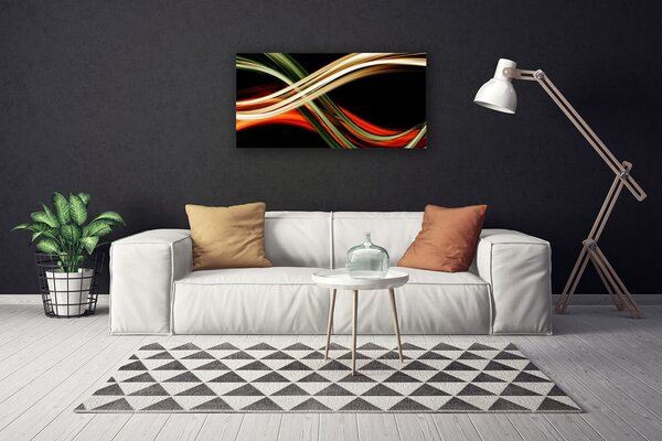 Tablou pe panza canvas Abstract Art Negru Verde Galben Portocaliu