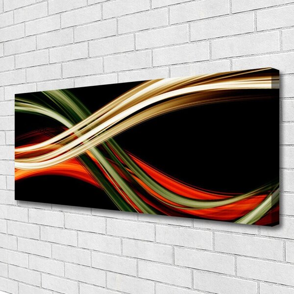 Tablou pe panza canvas Abstract Art Negru Verde Galben Portocaliu