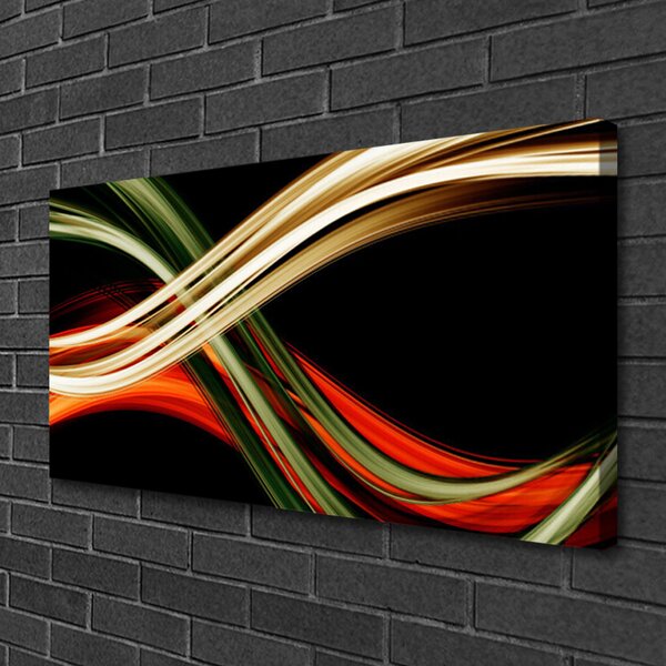 Tablou pe panza canvas Abstract Art Negru Verde Galben Portocaliu