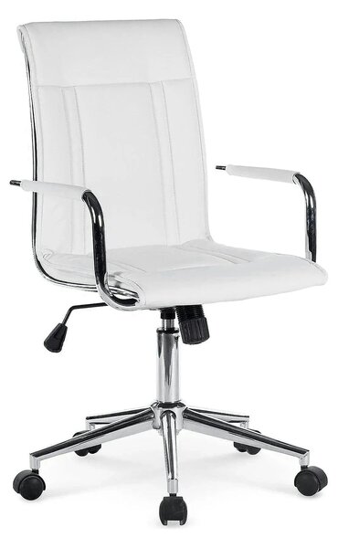 Scaun de birou PORTO 2, alb, piele ecologica, 53x57x97/107 cm