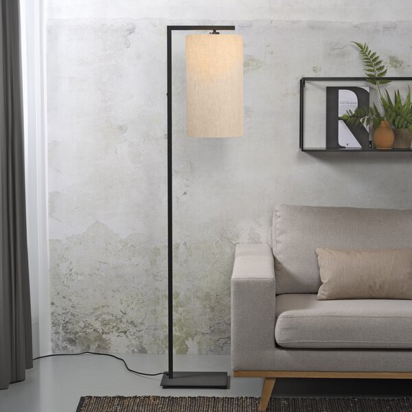 IT´S ABOUT ROMI IT'S lampadar Boston, Ø 25 cm, negru/crem, Negru, Camera de zi / sufragerie, Țesătură / Textil, Modern