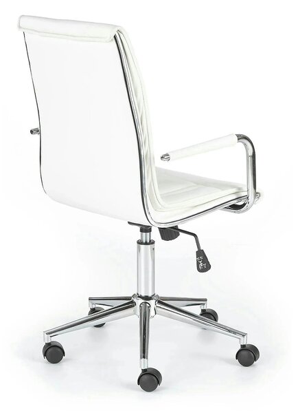 Scaun de birou PORTO 2, alb, piele ecologica, 53x57x97/107 cm
