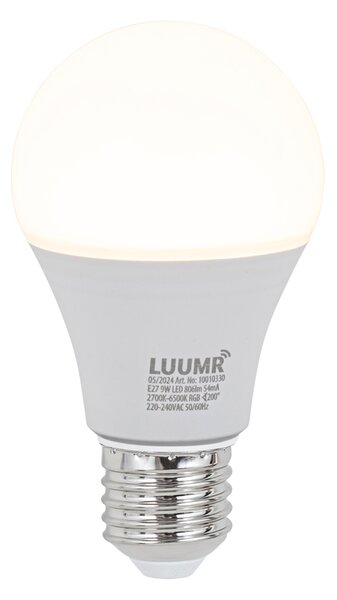 Set de 3 becuri LED inteligente E27, reglabile, A60, 9W, 806 lm, 2700K-6500K, inclusiv Zigbee Smart Hub