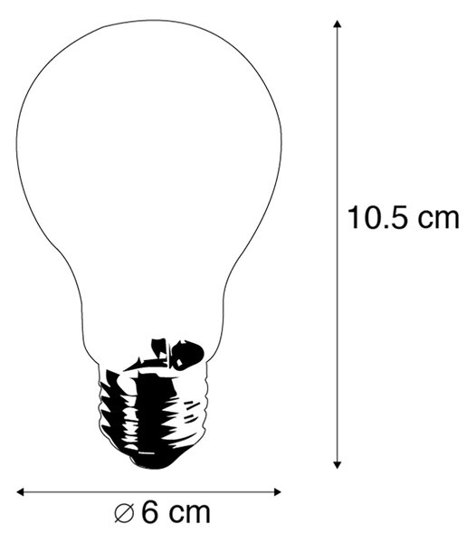 Set de 3 becuri LED cu filament răsucit E27 A60 transparent 3W 210lm 2200K