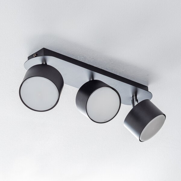 Eko-Light Spot de tavan Cloudy cu 3 becuri negru, reglabil, Negru, Camera de zi / sufragerie, Metal, Modern