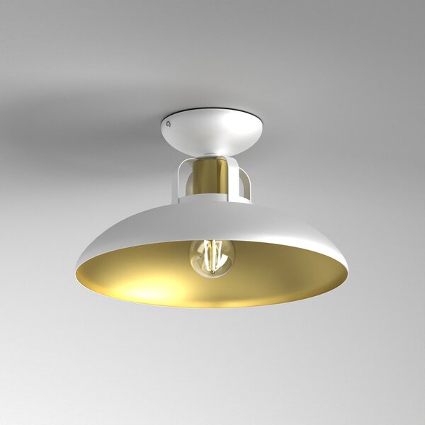 Eko-Light Plafonieră Felix, alb/auriu, reglabil, Auriu / Alamă, Camera de zi / sufragerie, Metal, Design industrial