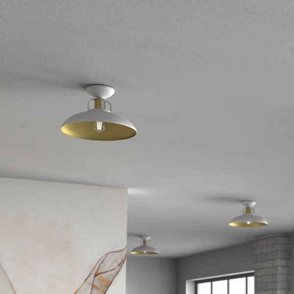 Eko-Light Plafonieră Felix, alb/auriu, reglabil, Auriu / Alamă, Camera de zi / sufragerie, Metal, Design industrial