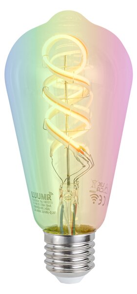 Becuri LED inteligente E27 reglabile ST64 RGBW transparente 4W 250lm 2700K