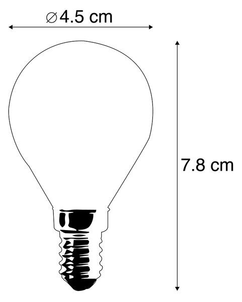 Set de 4 becuri LED E14 P45 mat 3,5W 360lm 2700K