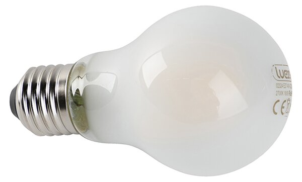 Set de 5 becuri LED cu filament E27 A60 sticlă mată 4W 450lm 2700K