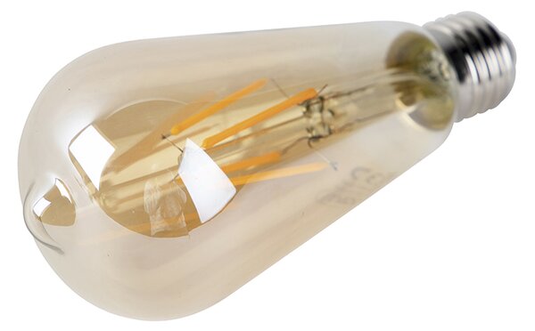 Set de 3 becuri LED E27 ST64 auriu cu senzor crepuscular 4W 400lm 2200K