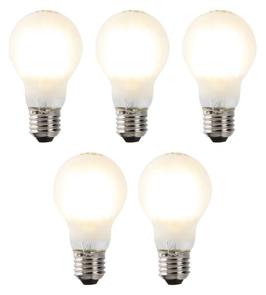 Set de 5 becuri LED cu dimmer E27 A60 mat 7W 806lm 2700K