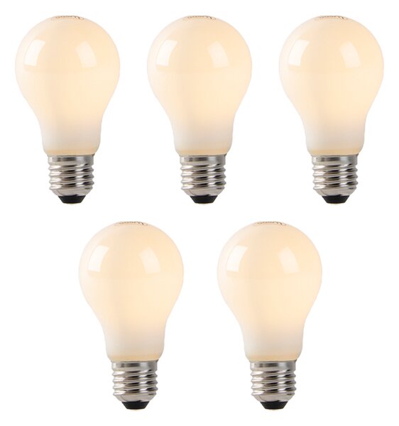 Set de 5 becuri LED E27 sticlă opala 1W 80lm 2200K