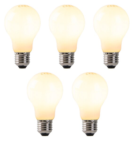 Set de 5 becuri LED reglabile E27 sticlă opala 7W 806 lm 2200K