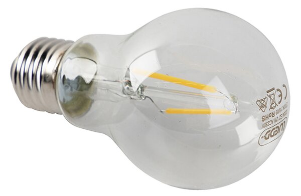 Set de 5 becuri LED E27 A60 Transparent 2W 180lm 2700K