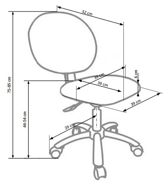 Scaun de birou pentru copii GOL, verde/alb/negru, piele ecologica, 39x