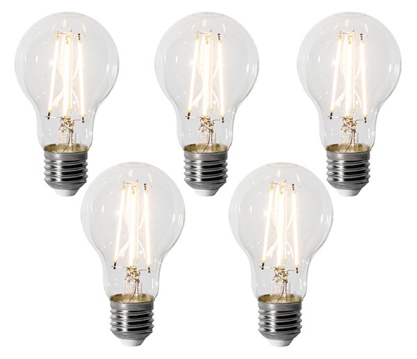 Set de 5 becuri LED E27 reglabile A60 6W 700 lm 2200K