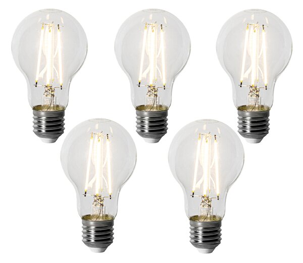 Set de 5 becuri LED E27 reglabile A60 6W 500 lm 3000K