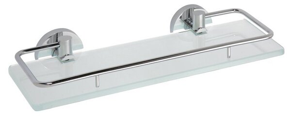 Sapho Sapho, raft din sticlă X-ROUND E cu bară rabatabilă 300x130mm, sticlă de lapte, crom, XR607