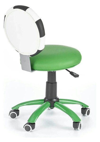 Scaun de birou pentru copii GOL, verde/alb/negru, piele ecologica, 39x