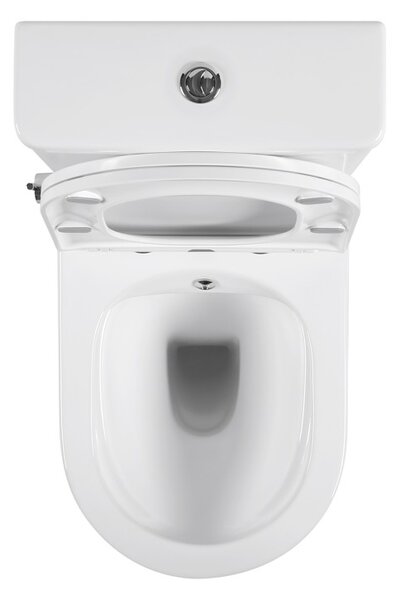 Erga Siena, Vas combinat WC 620x380x820 mm, Fără ramă + funcție bideu + capac WC, alb lucios, ERG-V03-SIENA-RIM-BID-WH