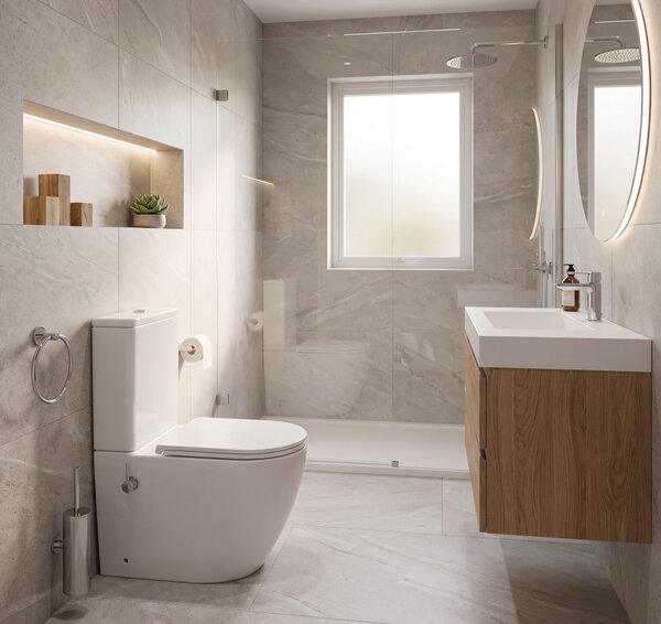Erga Siena, Vas combinat WC 620x380x820 mm, Fără ramă + funcție bideu + capac WC, alb lucios, ERG-V03-SIENA-RIM-BID-WH
