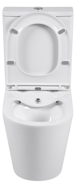 Erga Tina, Vas combinat WC 620x365x820 mm, Fără margine + funcție bideu + capac WC, alb lucios, ERG-V03-TINA-TO2-BID-WH