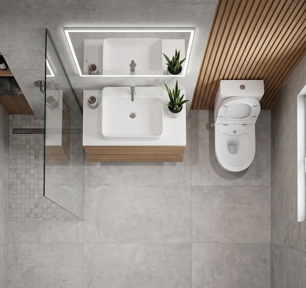 Erga Tina, Vas combinat WC 620x365x820 mm, Fără margine + funcție bideu + capac WC, alb lucios, ERG-V03-TINA-TO2-BID-WH
