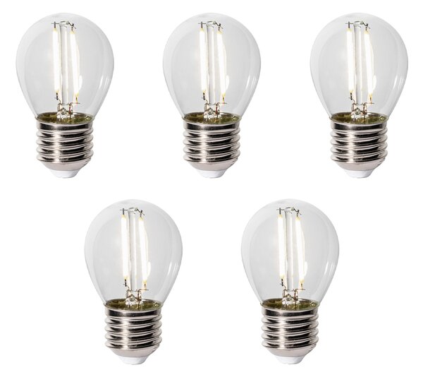 Set de 5 becuri LED E27 P45 cu senzor crepuscular 3W 250 lm 3000K