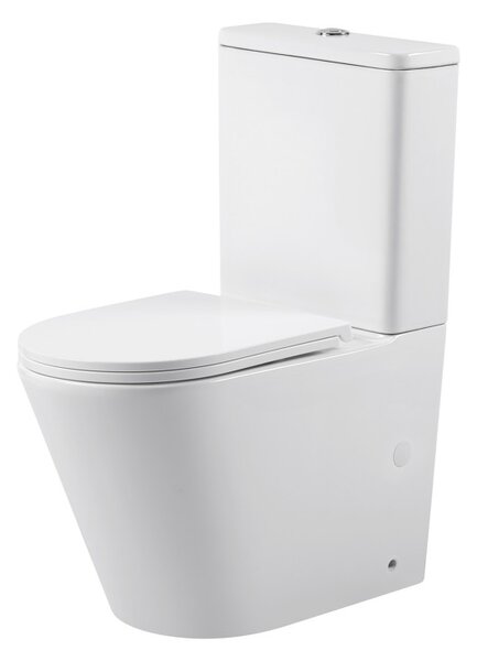 Erga Tina, Vas combinat WC 620x365x820 mm, Fără margine + funcție bideu + capac WC, alb lucios, ERG-V03-TINA-TO2-BID-WH