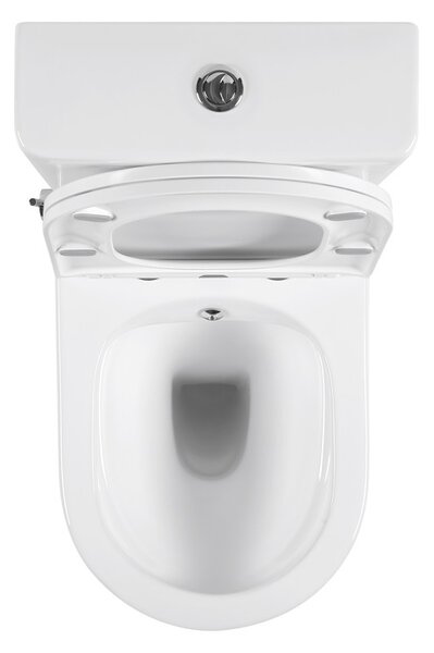 Erga Tina, Vas combinat WC 620x365x820 mm, Fără margine + funcție bideu + capac WC, alb lucios, ERG-V03-TINA-TO2-BID-WH