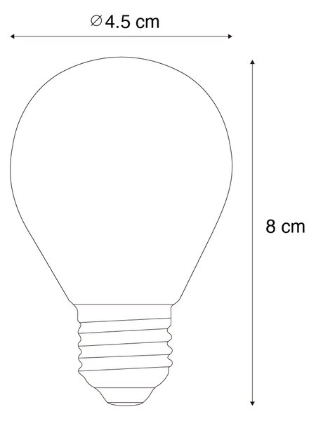 Set de 5 becuri LED E27 reglabile P45 sticlă transparentă 3W 250 lm 2200K