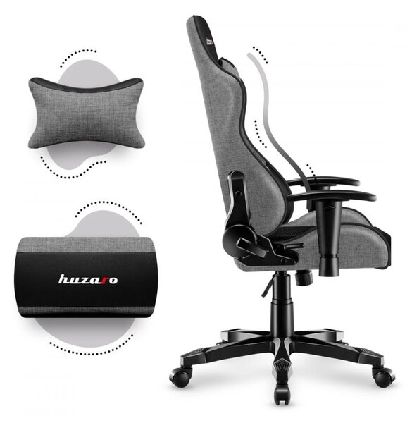 Scaun de gaming, practic, negru și gri, pentru adolescenți