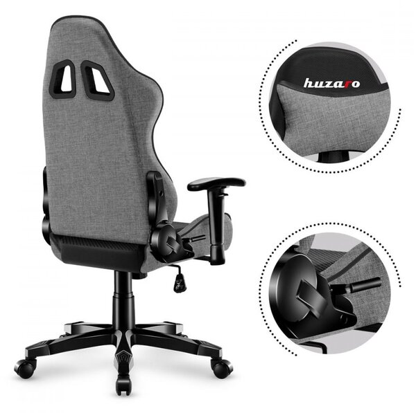 Scaun de gaming, practic, negru și gri, pentru adolescenți