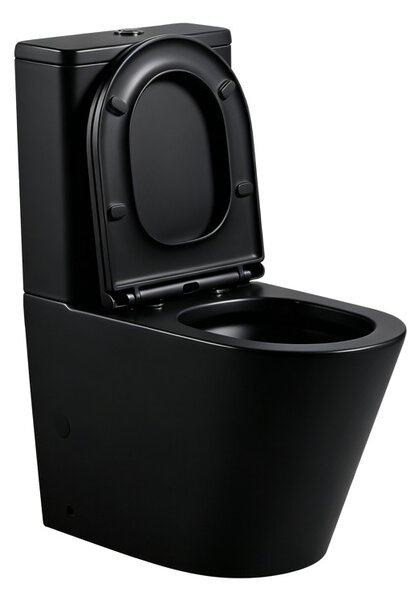 Erga Tina, Vas combinat WC 620x365x820 mm, Tornado 2.0 + capac WC, negru mat, ERG-V03-TINA-TO2-BK