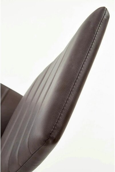 Scaun bucatarie K70, maro inchis/negru, metal/piele ecologica, 41x50x9