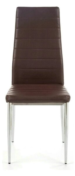 Scaun bucatarie K70, maro inchis/negru, metal/piele ecologica, 41x50x9