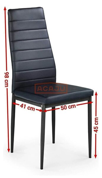 Scaun bucatarie rezistent K70, negru, piele ecologica/metal, 41x50x98