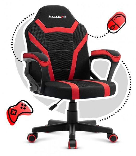 Scaun de gaming pentru copii in culorile negru si rosu