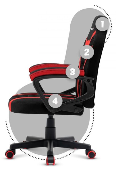 Scaun de gaming pentru copii in culorile negru si rosu
