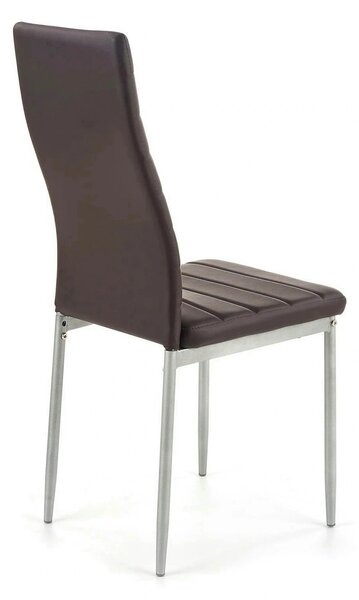 Scaun bucatarie K70, maro inchis/negru, metal/piele ecologica, 41x50x9